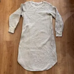 UNIQLO ベージュ ワッフル　ロングワンピース M
