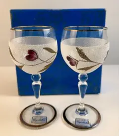 ボヘミア・クリスタル Bohemia ペア ワインガラス 花柄 ガラス セット