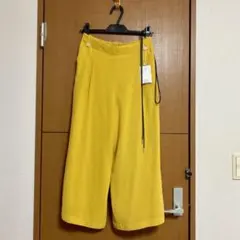 新品 ブージュルード／ベルト付クロップドパンツ 38 マスタード
