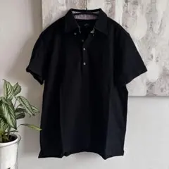PS Paul Smith ポール・スミス半袖ポロシャツ 花柄＆黒 Lのサムネイル