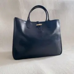 LONGCHAMP ロンシャン ロゾ トートバッグ レザー ブラック A4収納可