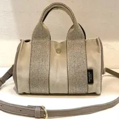 【美品】VIOLAd’OROバイカラー　マイクロファイバースエードトートバッグ