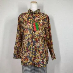 希少 未使用 ケイズプロジェクト ラメ 総柄シャツ 長袖 ブラウス Fのサムネイル