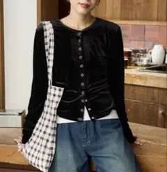 【美品】FREAK'S STORE⭐︎ベロア ボタン カーディガン