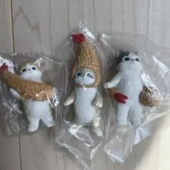 モフサンド えびにゃん 猫 マスコット フィギュア 3体セット エビフライ
