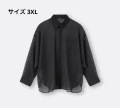 【GU】シアードルマンスリーブシャツQ 09 BLACK 3XLのサムネイル