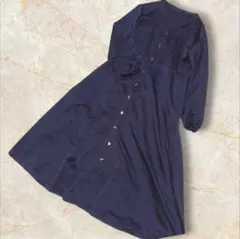 【ページボーイ】　サテンロングフレアワンピース　Vネック　美品　ツヤ感　ゆったり