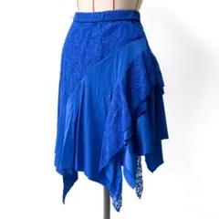 Sekine 社交ダンス ラテンスカート ブルー