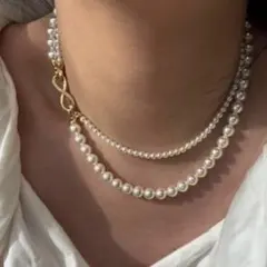 2連　パール　ネックレス ゴールド　留め具　卒業式　入学式　結婚式　パーティー