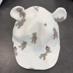 ジェラートピケ　ベビー　耳付き　帽子