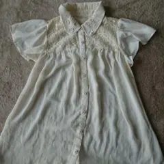 レース シースルー 半袖 ブラウス