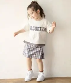 プティマイン✩.*˚ボックスプリーツスカパン120