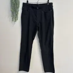 ストレッチ　デニム　レギンス　ウエストゴム　ブラック系