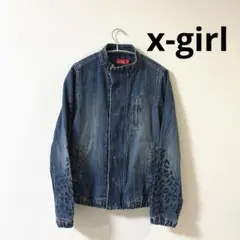 x-girl エックスガール デニムジャケット レオパード アウター M