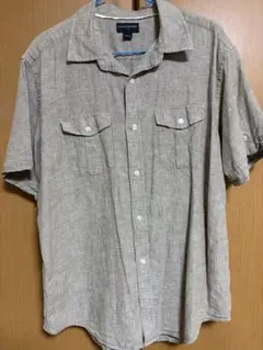BANANA REPUBLIC リネンシャツ　ベージュ 半袖シャツ ポケット付き