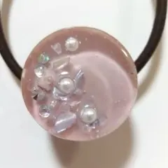 単品〉【シェル 貝殻 パール✧】レジンヘアゴム /オーロラ パープル