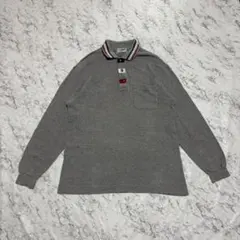 長袖　ロンT　シンプル　カジュアル　コットン　グレー　メンズ　M