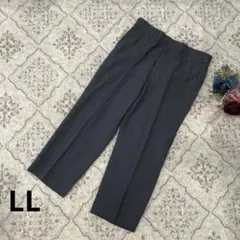 最終処分　スラックスパンツ　グレー　LL センタープレス　サイドゴム　春夏