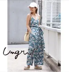 美品★Ungrid ボタニカルプリントロンパース