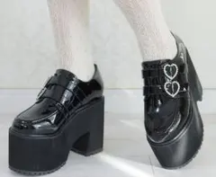 DearMyLove（ディアマイラブ）ハートバックルダブルビジュー厚底ローファーのサムネイル
