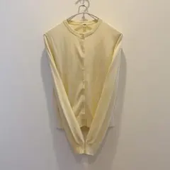 UNIQLO UVカットクルーネック カーディガン ウォッシャブル　イエローXS