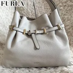 未使用級✨フルラ 現行 アウラ ショルダーバッグ レザー ロゴ ベルト 