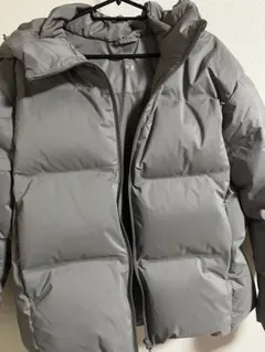 유니클로 원활한 다운 파커 다운 재킷 L 그레이