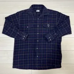 LACOSTE 長袖ネルシャツ ネイビー チェック サイズ3