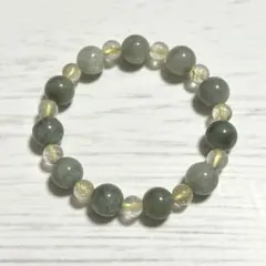 翡翠とルチルクォーツのブレスレット