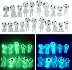 青 緑 20体 ひかる こだま かわいい インテリアミニチュア 装飾 庭の装飾のサムネイル