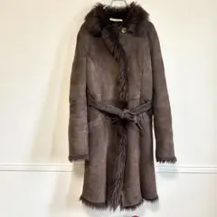 ジョセフィーヌ　毛皮　ムートン　ラム　ベルト　ロング丈　ブラウン