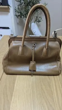 【PRADA】　プラダ　レザーバッグ　ブラウン