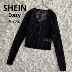 シーイン　SHEIN Dazy シースルートップス 花柄　レース　黒　ブラックのサムネイル