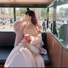 ピンク キャミワンピース ロング丈のサムネイル