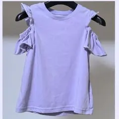 【中古品】 肩出しTシャツ 130cm 半袖 女の子 ラベンダーカラーのサムネイル