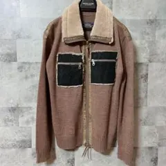 Avilex Leather×Knit Sweater cardiganのサムネイル
