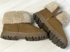 ZARA ザラ　キッズ ファー付きブーツ ブラウン 27 16-16.5cm