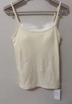 LOWRYS FARM スタイルUPレースカップキャミ　ホワイト