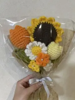 毛糸フラワーブーケ♡枯れない花束 ハンドメイド ギフト インテリア かぎ針のサムネイル
