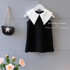 韓国子供服☆モノトーンワンピース