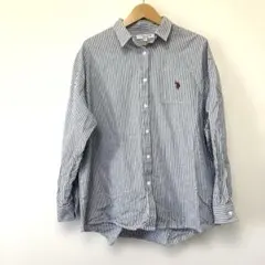 U.S. POLO ASSN. ストライプ長袖シャツ Fサイズ