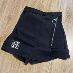 ANAP ブラックハーフパンツ ジッパー付き