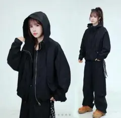 ブラック オーバーサイズ マウンテンパーカーセットアップ2XL