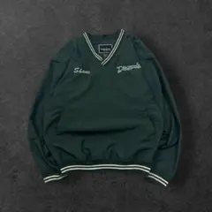 ✨Holloway ナイロンプルオーバー 緑 刺繍ロゴ USA古着 ビンテージ風