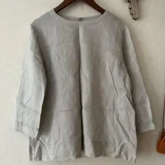 無印　オーガニックリネン洗いざらし七分袖ブラウス