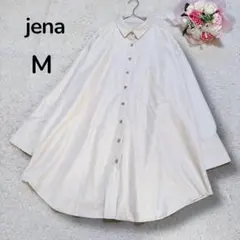 【jena】オーバーサイズ　大人　長袖シャツチュニック　ゆったり　ベージュ　M