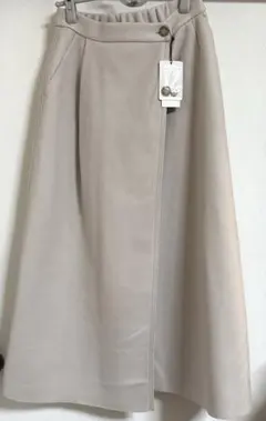 新品★SALOON ジャージーメルトン タイトスカート サルーン　巻きスカート風