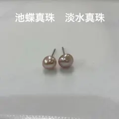 B+ 池蝶真珠 淡水真珠 6-6.5mm パールピアス - メルカリ