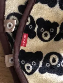 美品★ミキハウス ダブルＢ 黒くまBくん フリースポンチョ マント コート