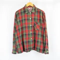 50s VINTAGE SPORTSWEAR ウール レーヨン チェック シャツ